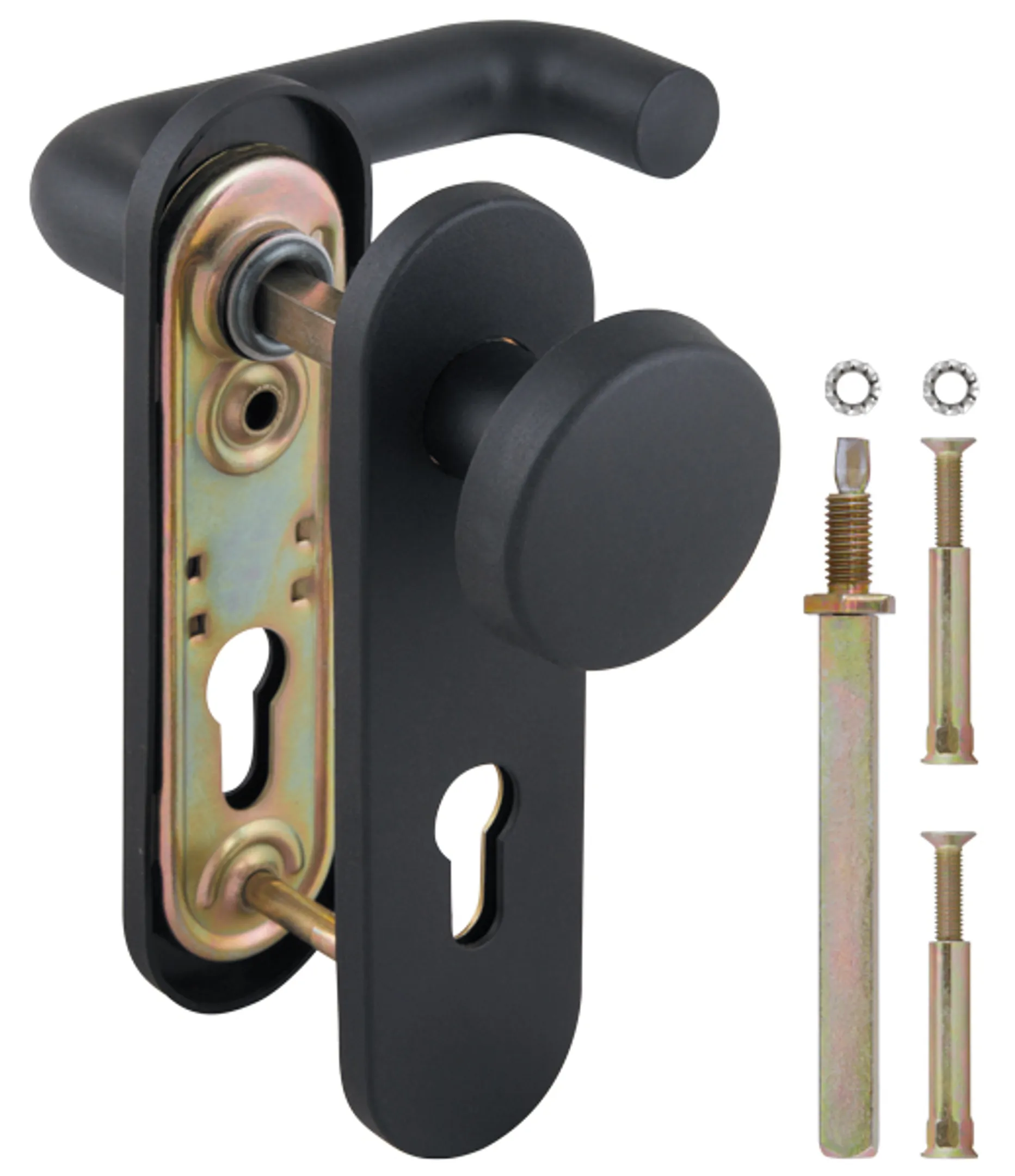 Ручка дверная FP.DH72.043P-KNOB NE (DH-043P-KNOB NE), нейлон, квадрат 9x90 мм, BL-24 Черный